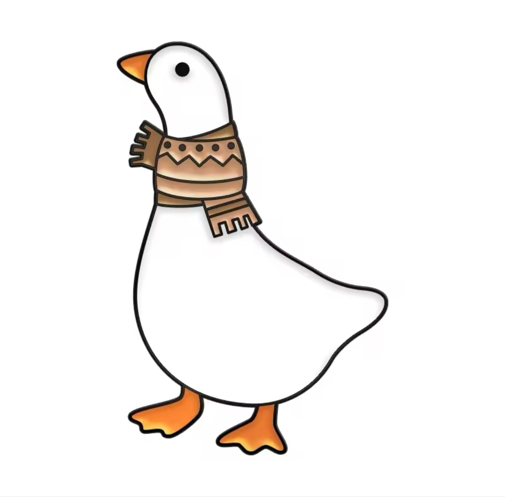 Pin's Canard Blanc Echarpe