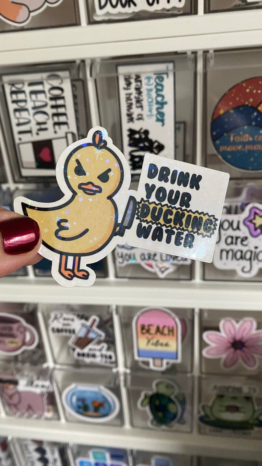 Entenaufkleber „Drink Your Ducking Water“