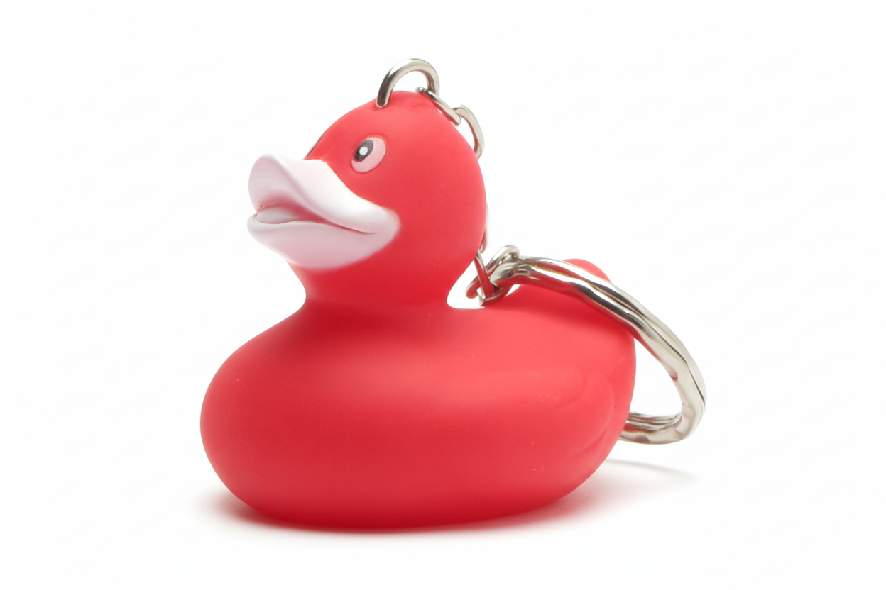 Schlüsselanhänger mit roter Ente