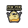 Gelbe Enten-Anstecknadel "Pew Pew Madafakas!"