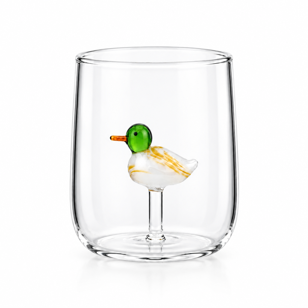 Verre avec Canard Colvert 3D