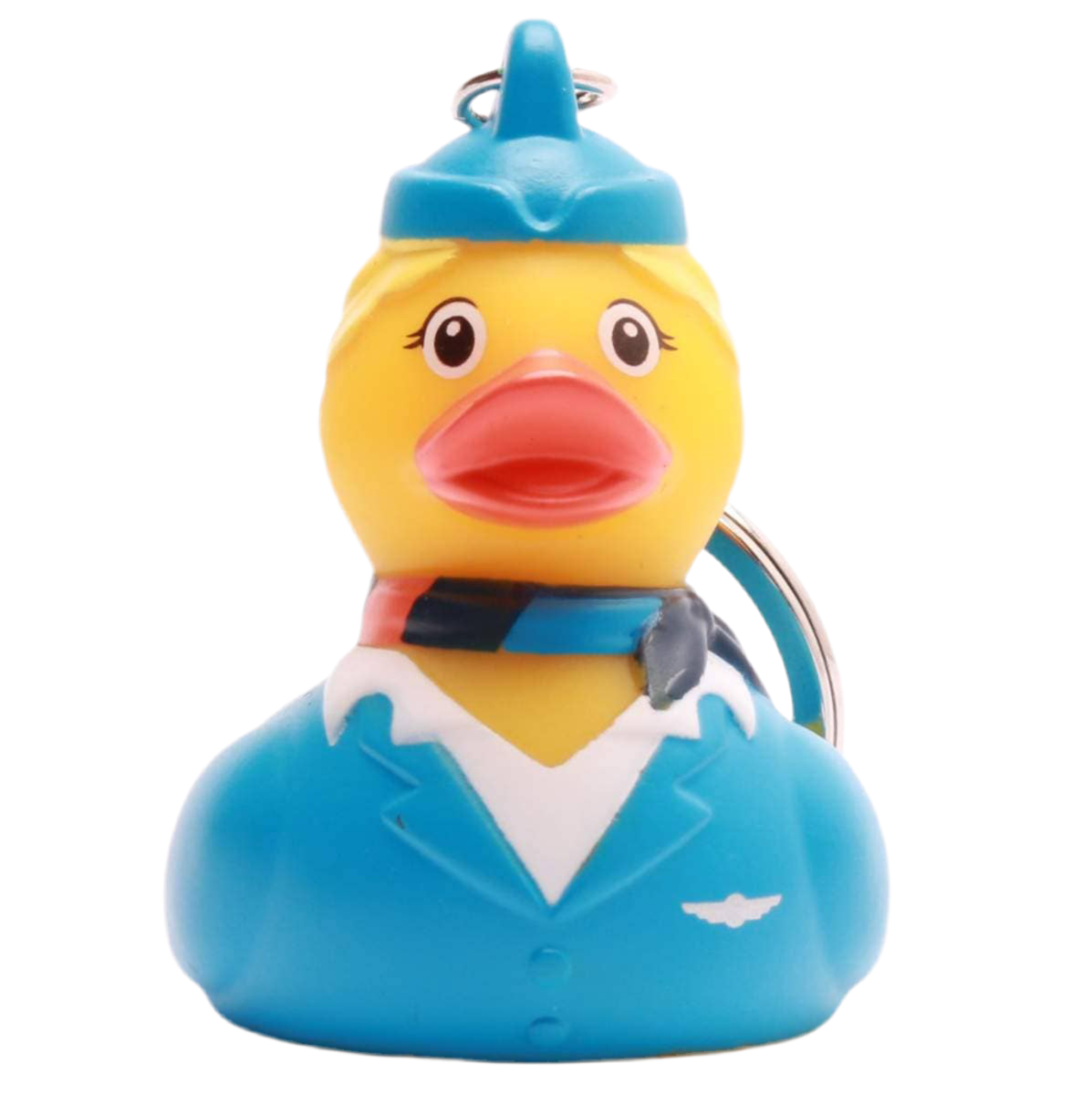 Blonde Flight Attendant Duck Keychain
