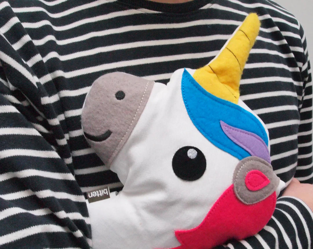 Coussin Chauffant Tête de Licorne câline