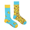 Yellow duck mismatched socks