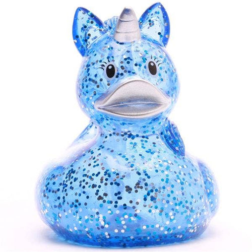 Blaue Glitzer-Einhorn-Ente