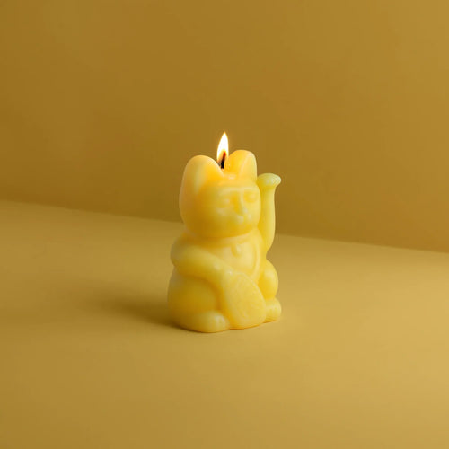 Bougie Chat Chanceux Jaune