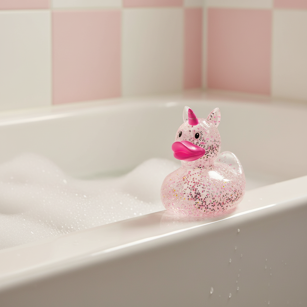 Glitzernde rosa Einhorn-Ente
