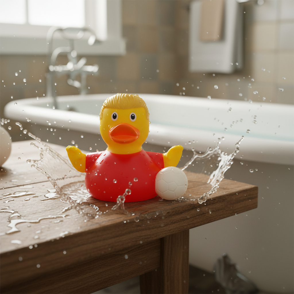 Rote Stern-Fußball-Ente