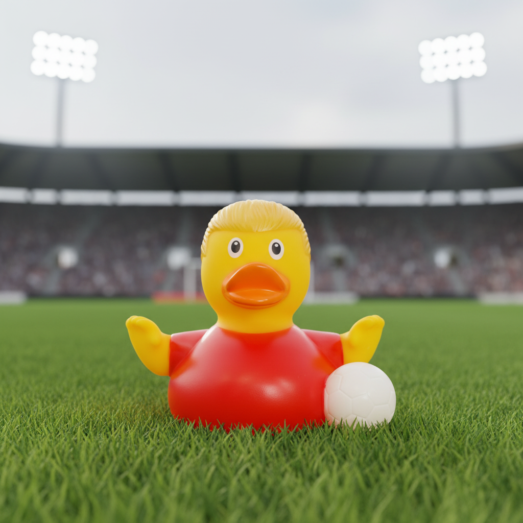Rote Stern-Fußball-Ente