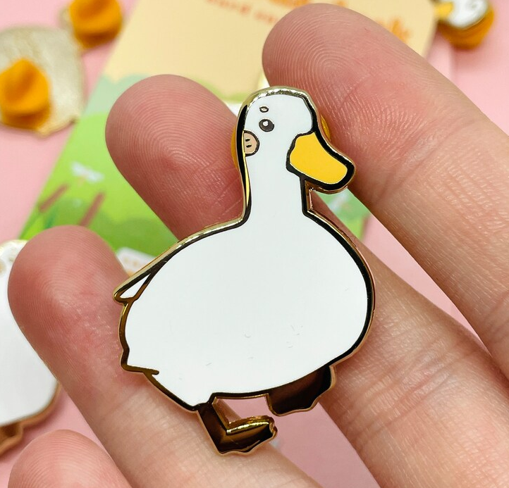 Neugierige Ente Button