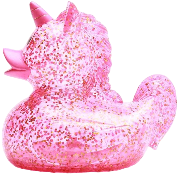 Glitzernde rosa Einhorn-Ente