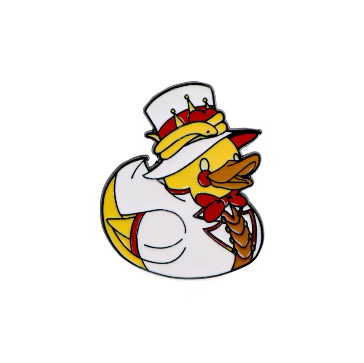 Pin's Canard Jaune Gentleman Couronné