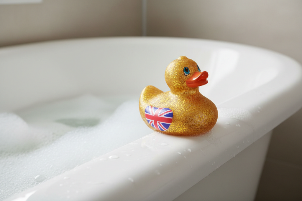 Union Jack Ente - Glitzer Gold