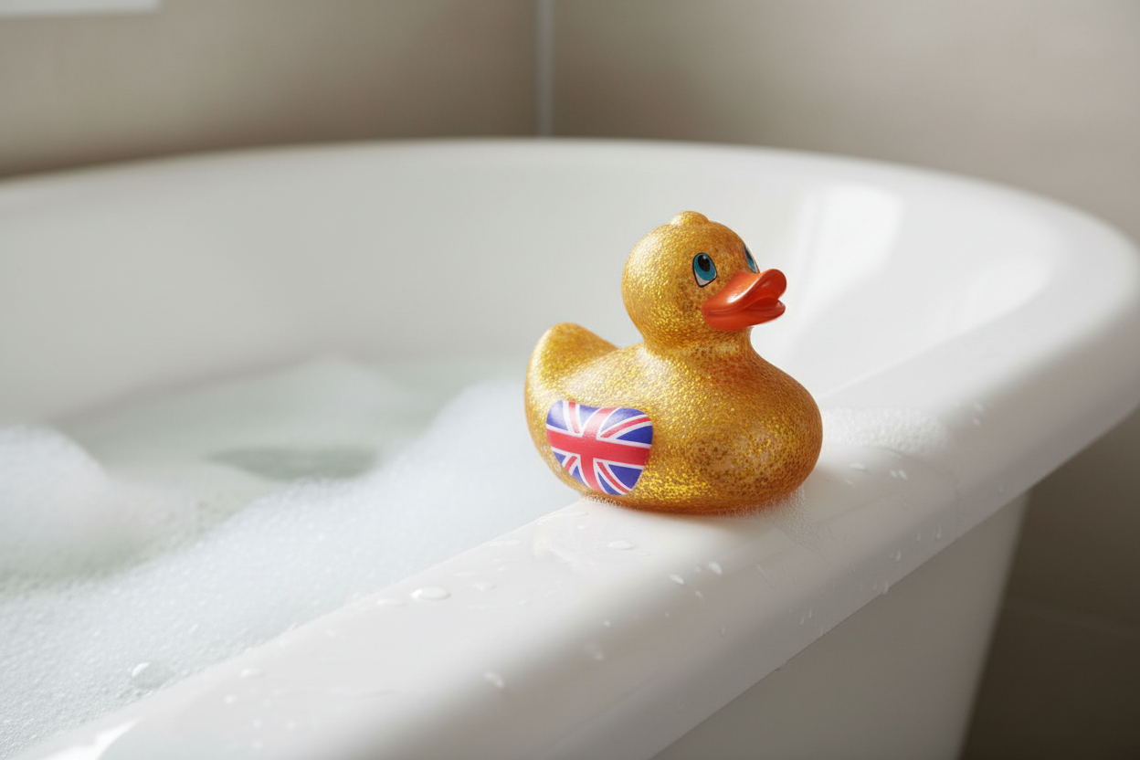 Union Jack Ente - Glitzer Gold