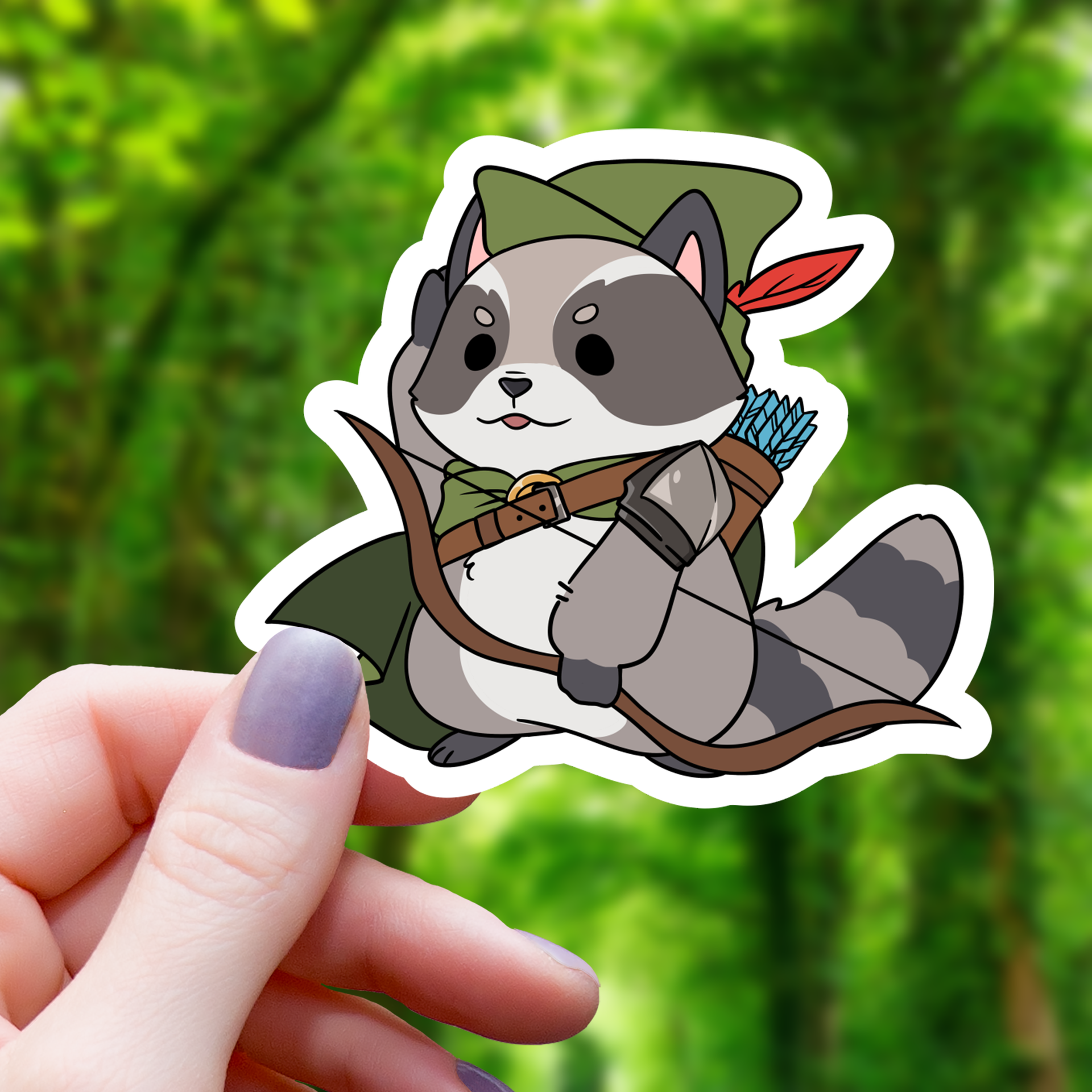 Autocollant Raton Laveur Ranger TTRPG