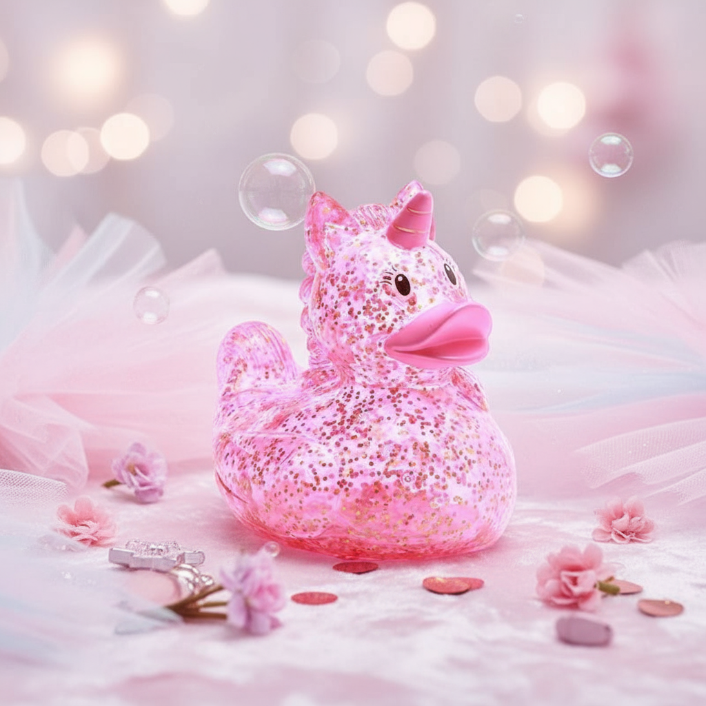 Glitzernde rosa Einhorn-Ente