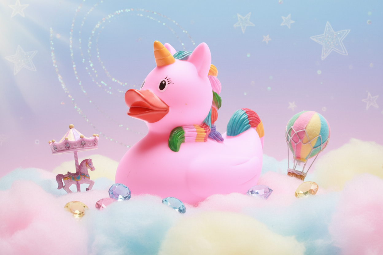 Canard Licorne Rose Arc en ciel