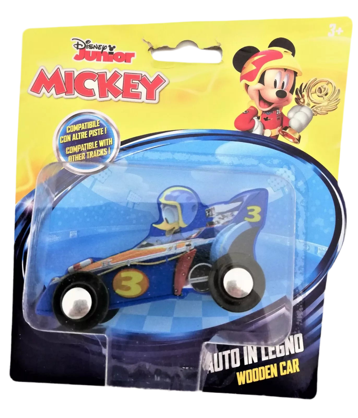 Donald Duck Holzrennwagen 