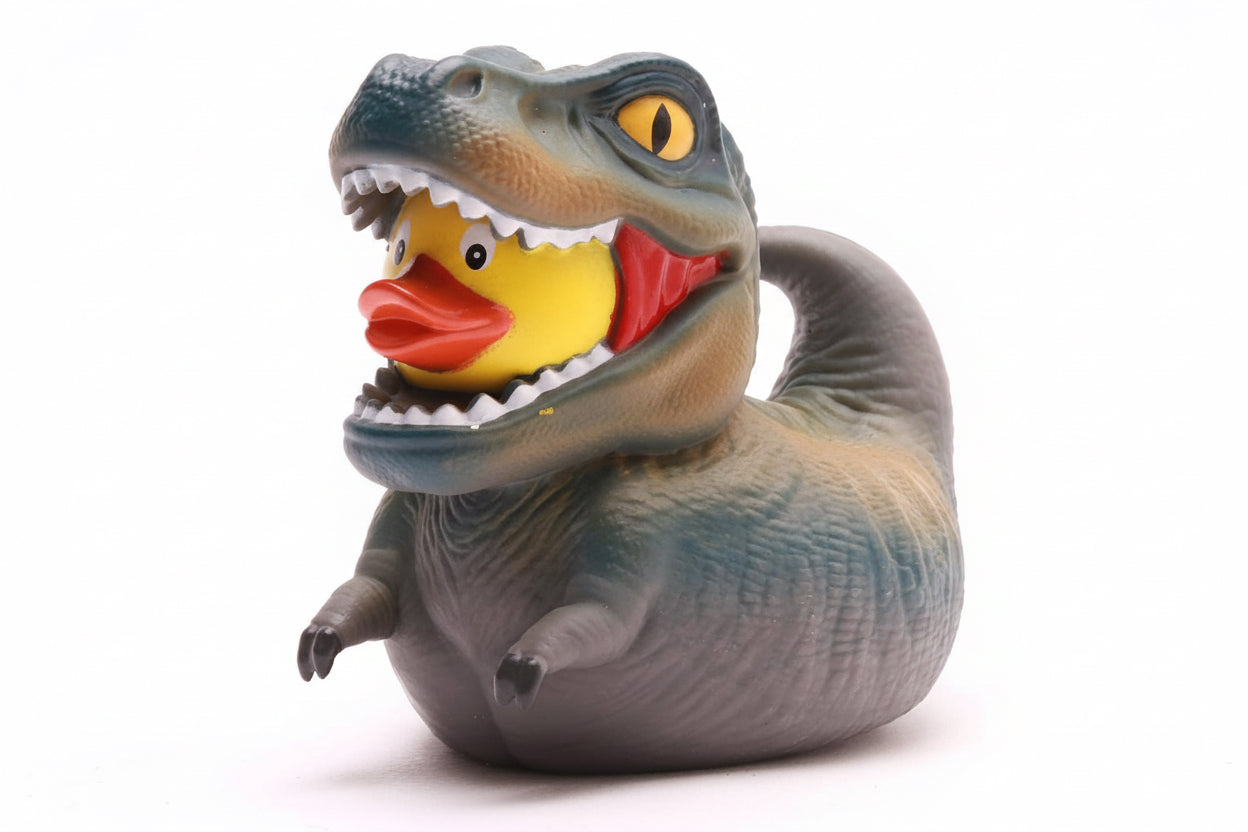 Grauer Dinosaurier Ente T-Rex