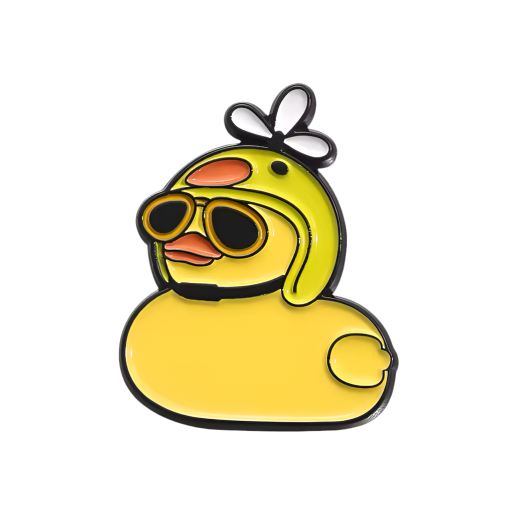 Pin’s Canard Jaune avec Casque à Hélice