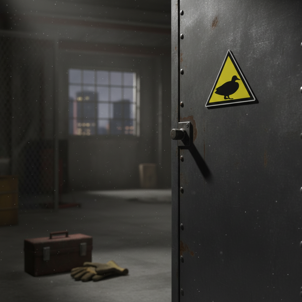 Sticker voorzichtigheid eend