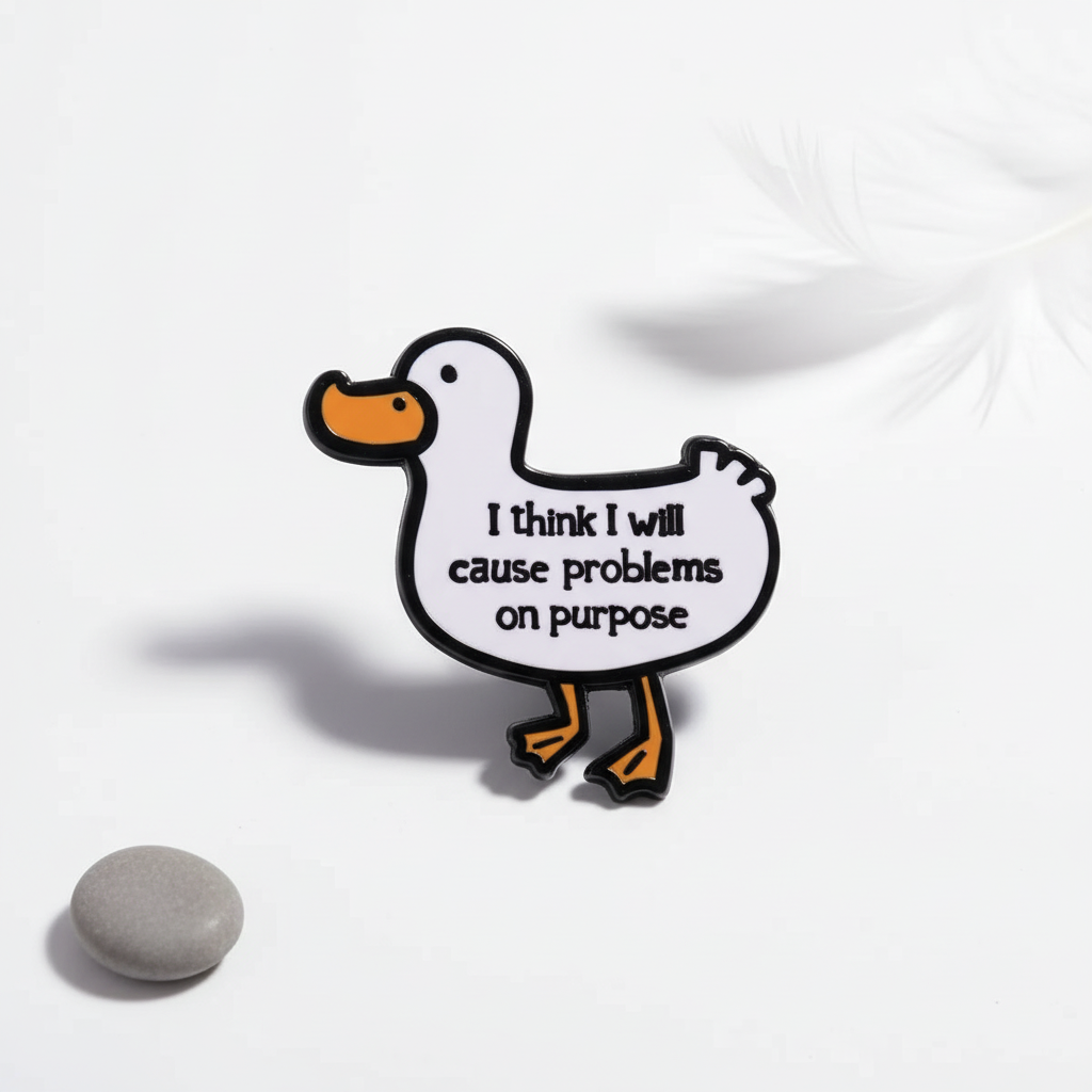 White Duck Pin "I think I will cause problems on purpose"