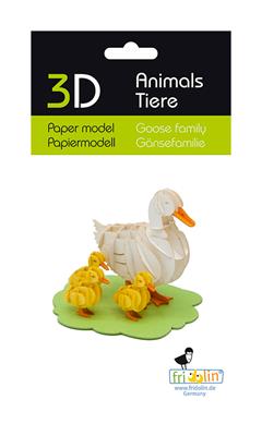 Modèle En Papier 3D - Famille d’oies