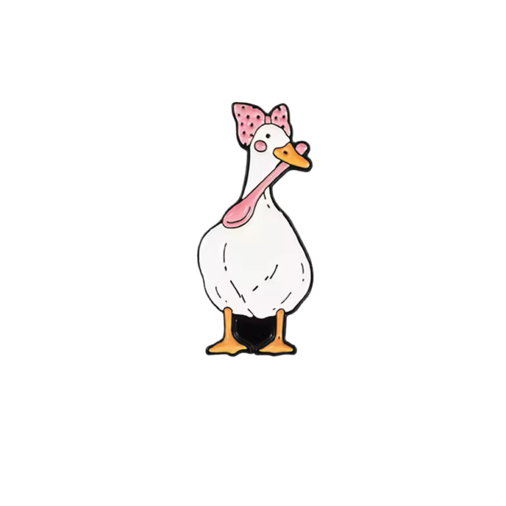 Weiße Ente Mama Koch Button