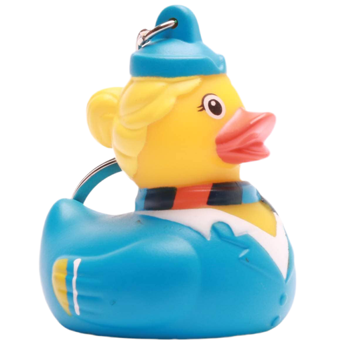 Blonde Flight Attendant Duck Keychain