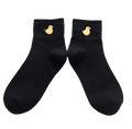 Chaussettes Noires Poussin Brodé