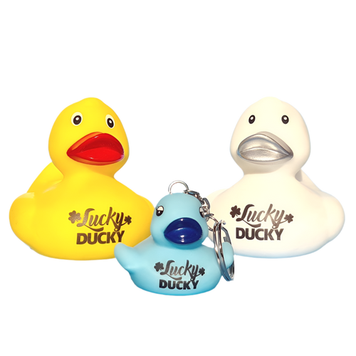 Lucky Ducky Blaue Ente Schlüsselanhänger
