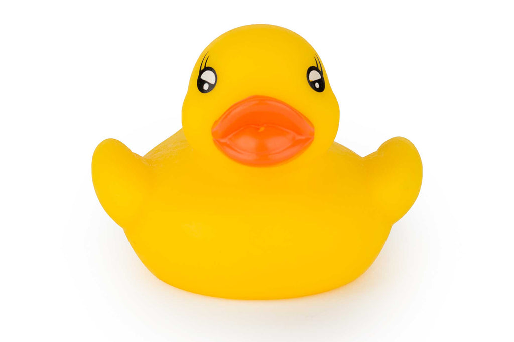 Kleine gelbe Badeente