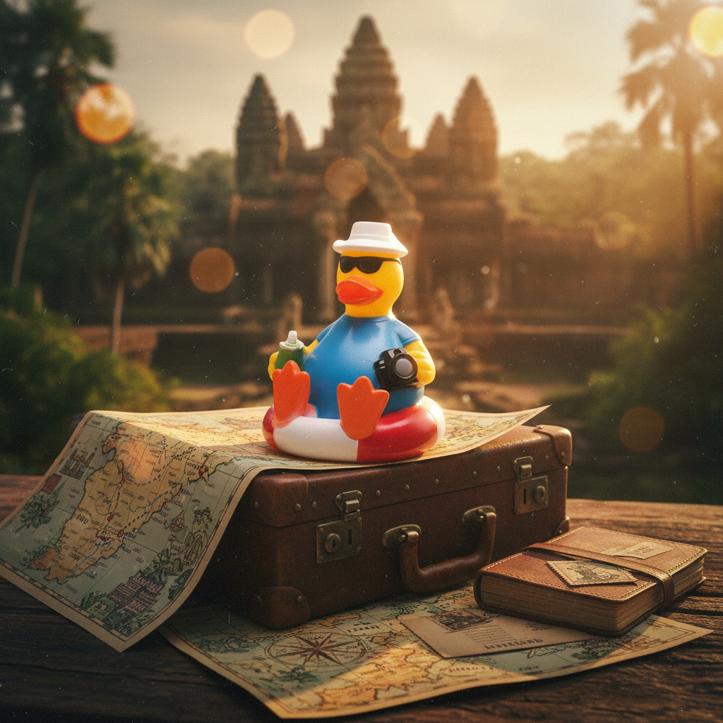 Canard Touriste sur bouée