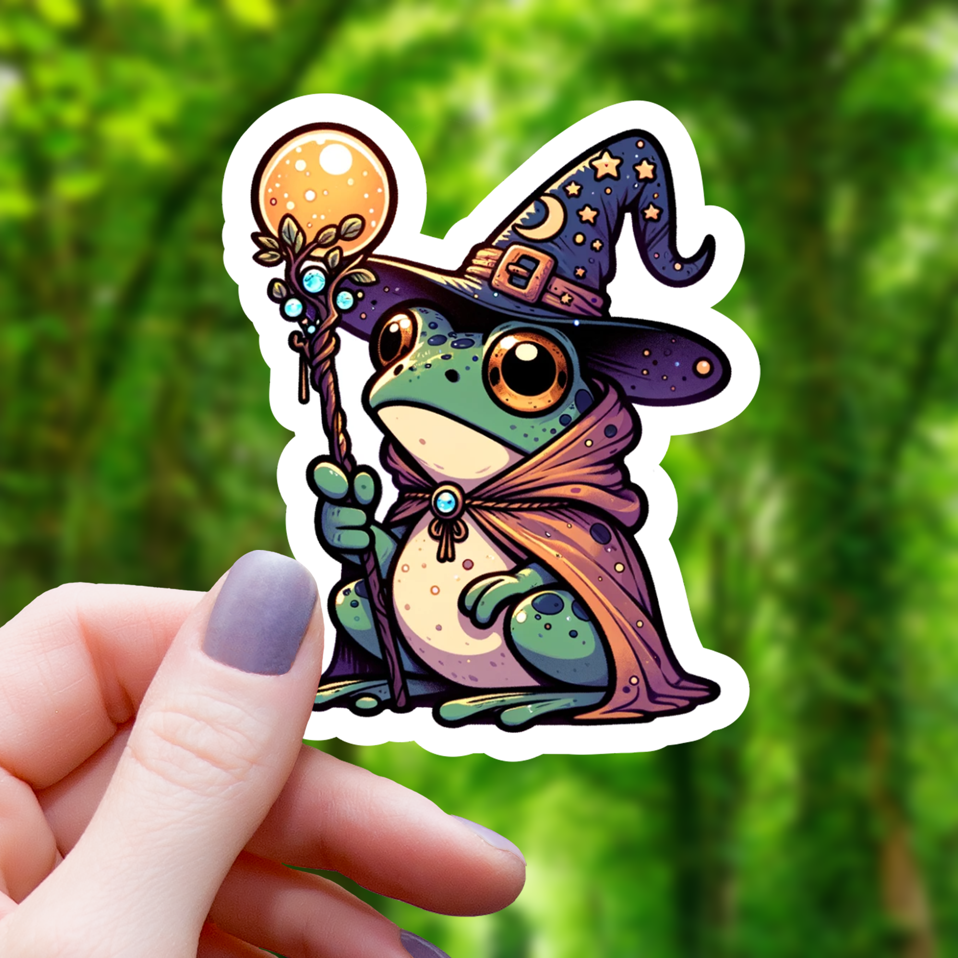 Autocollant Magicien Grenouille