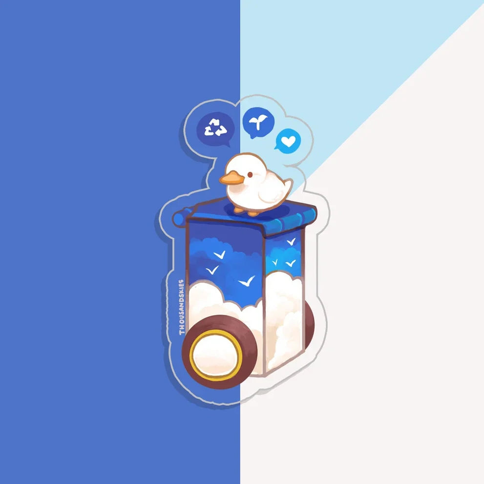 autocollant-mr-duck-et-bac-de-recyclage-thousand-skies