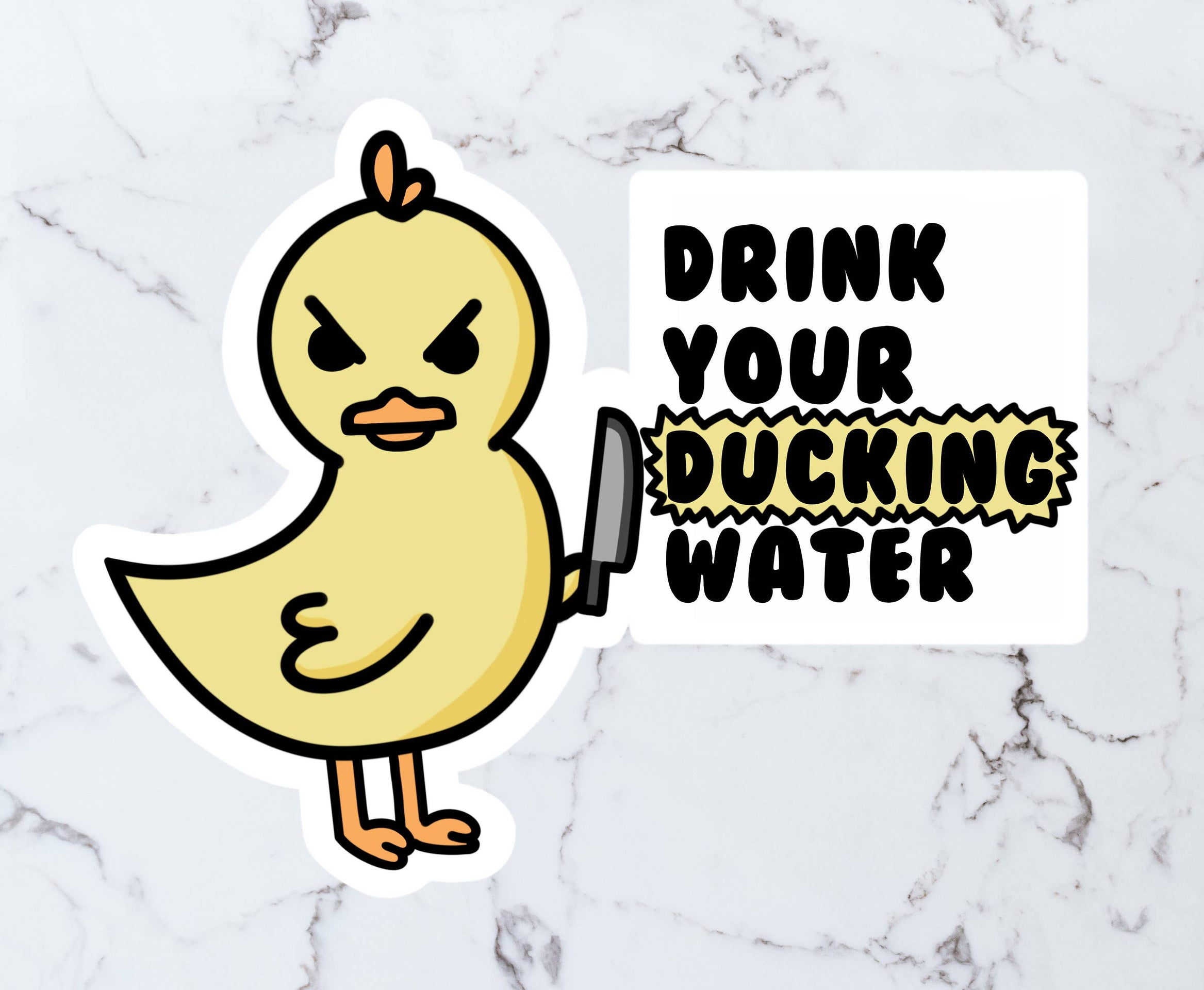 Entenaufkleber „Drink Your Ducking Water“