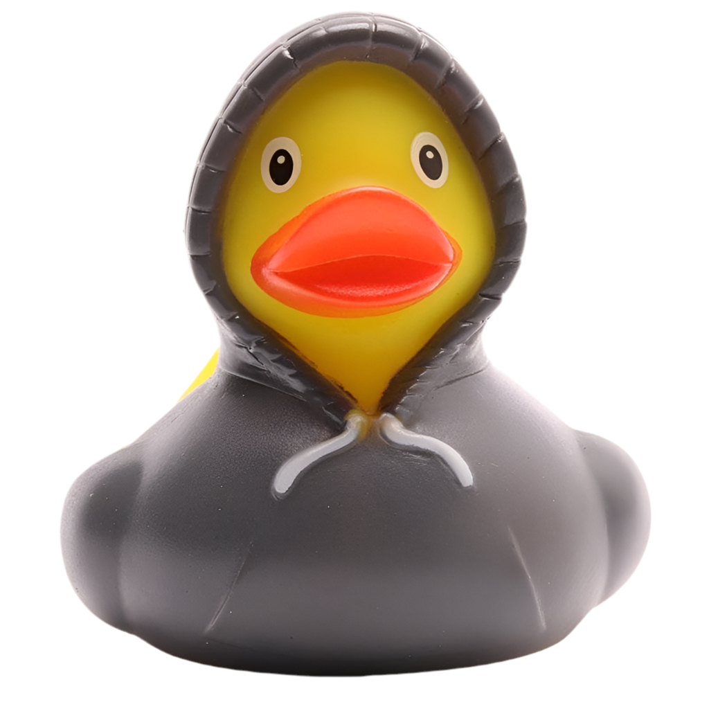 Kapuzenpullover mit Entenmotiv - Grau