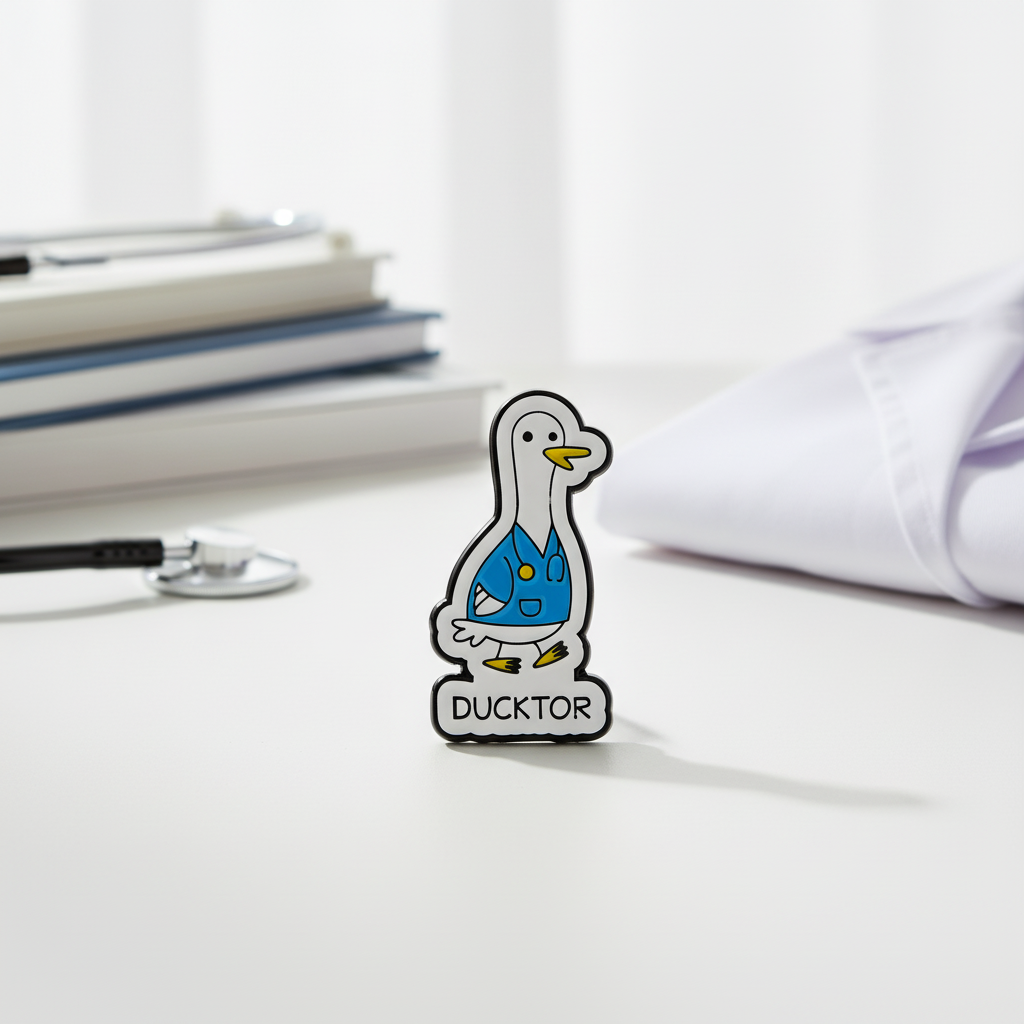 Ducktor Weiße Ente Button