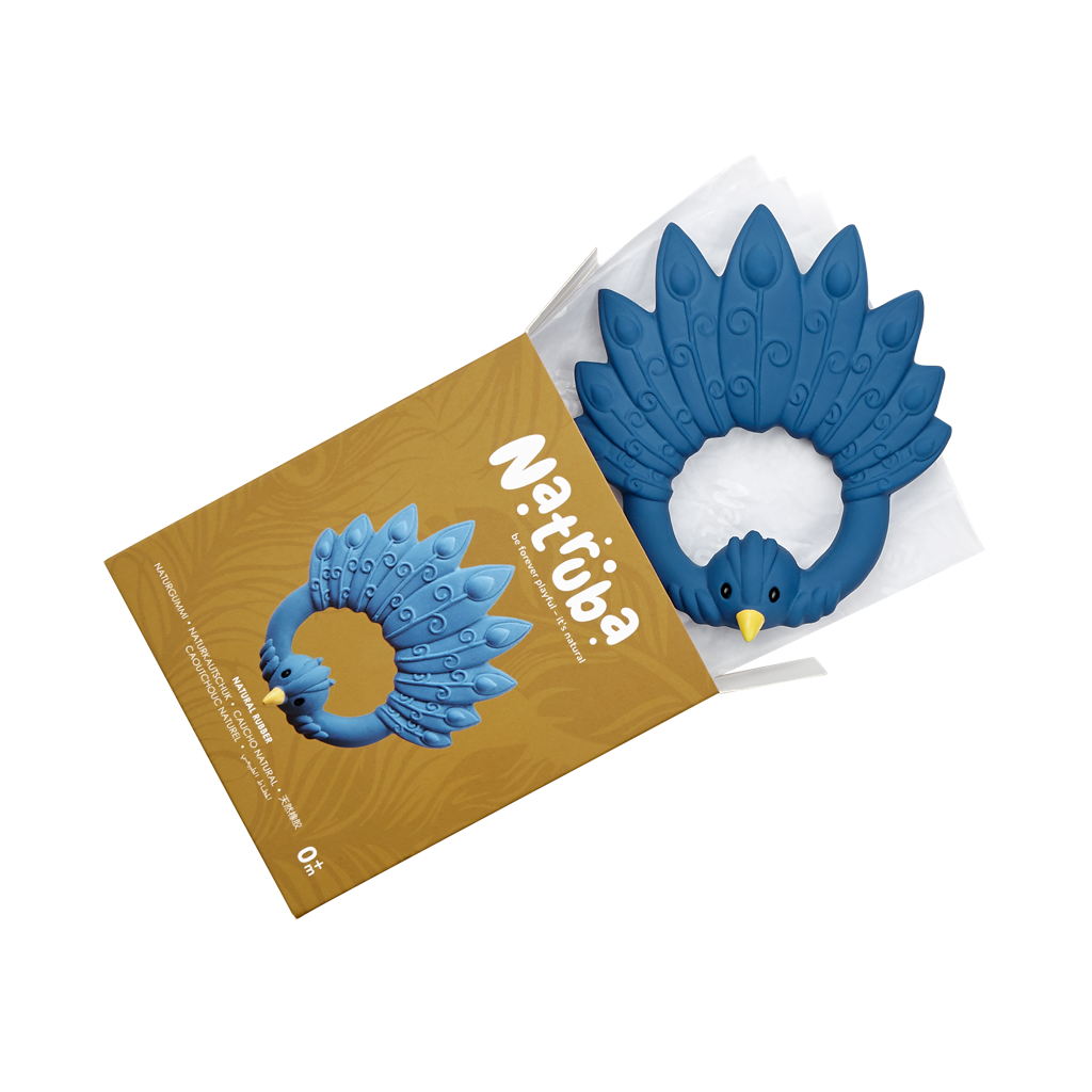 Anneau de Dentition Paon Bleu