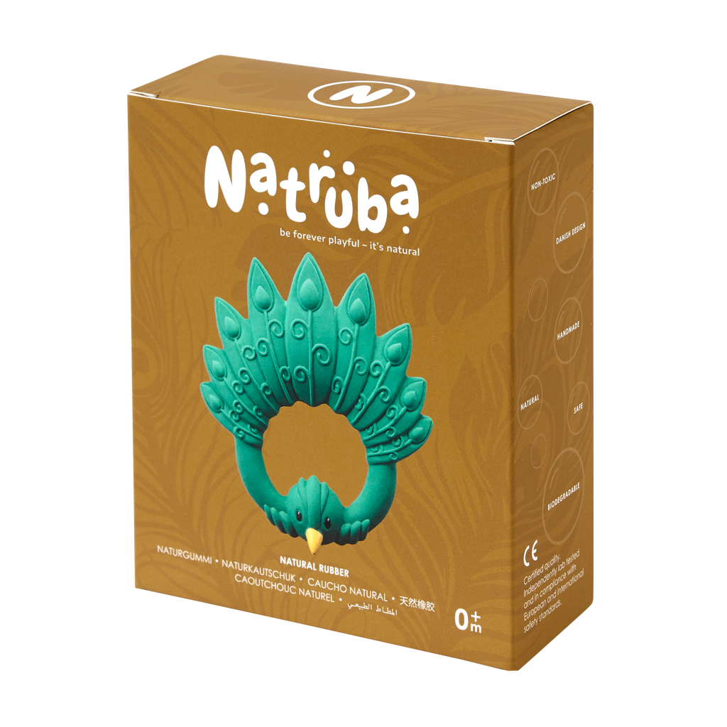 Green Peacock Teething Ring
