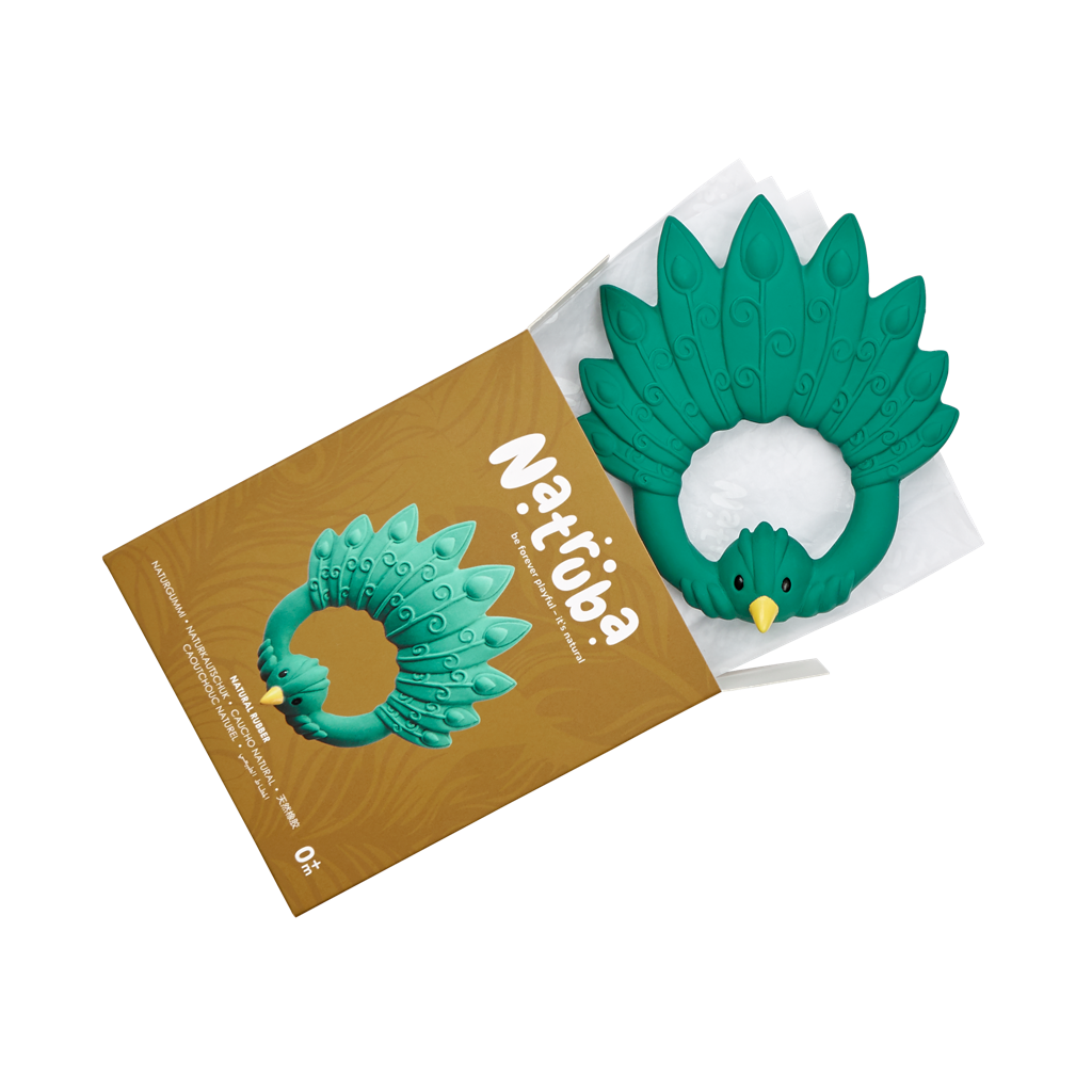 Green Peacock Teething Ring