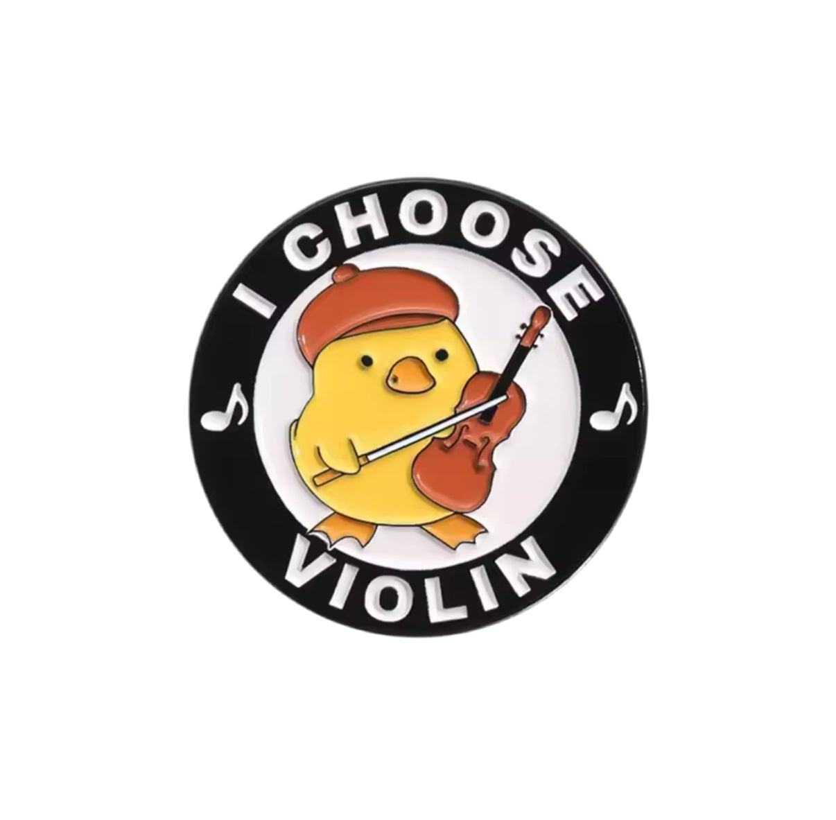 Yellow Duck Pin "I Choose Violin"