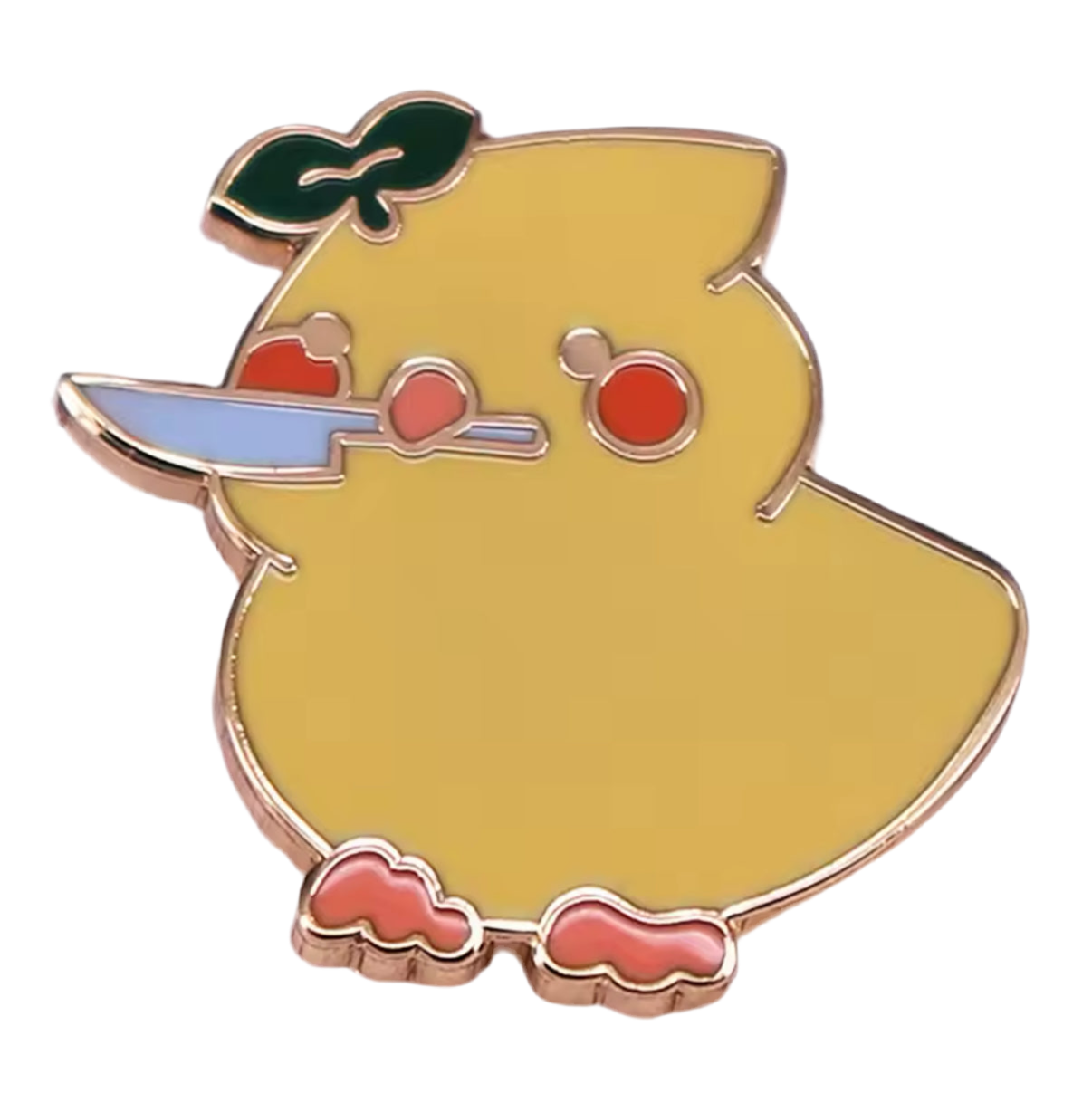 Tapfere gelbe Ente Button