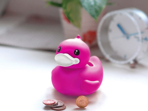 Kleine piggy bank fuchsia eend