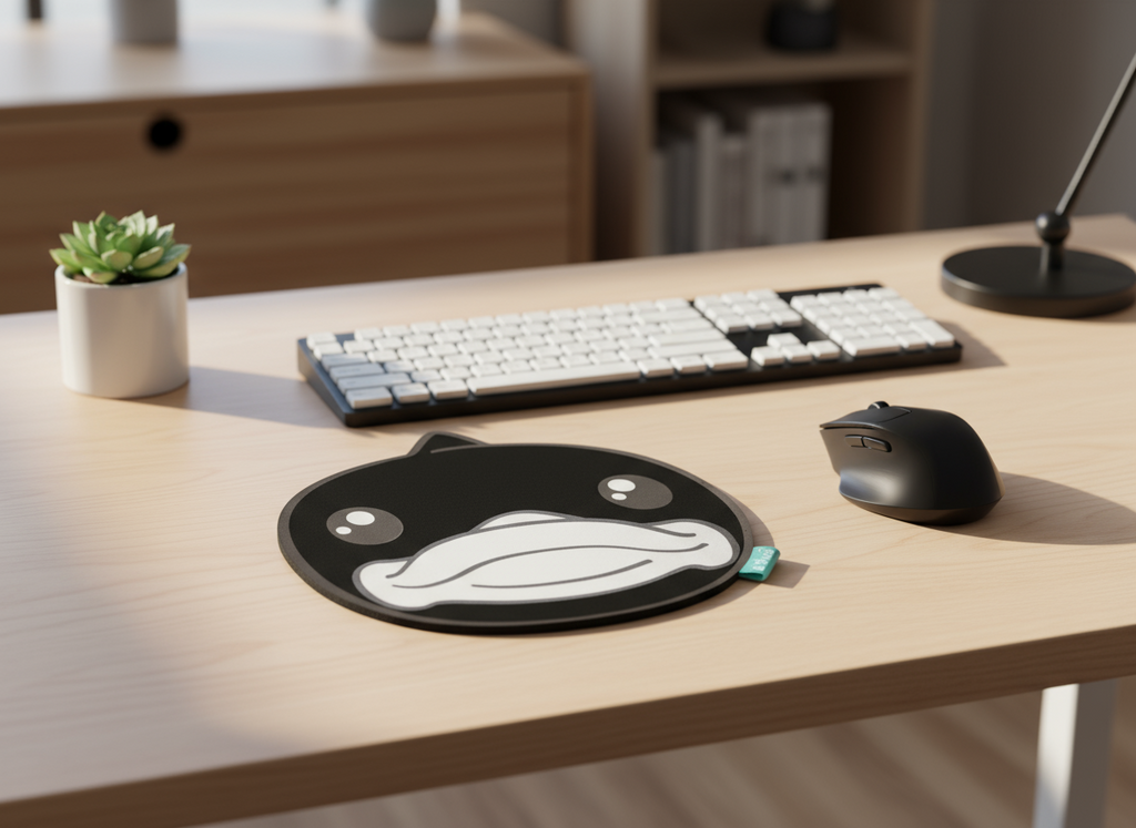 Black duck mouse mat