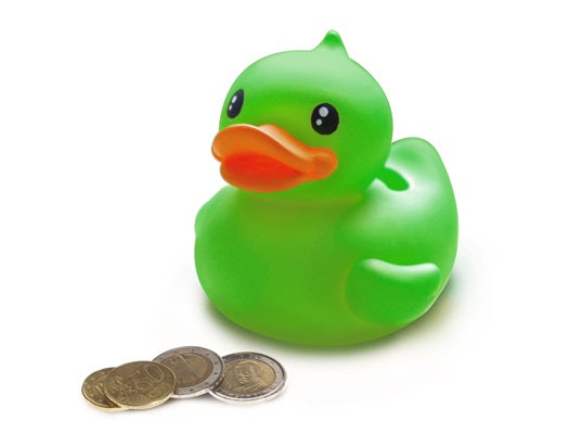 Kleine piggy bank groene eend