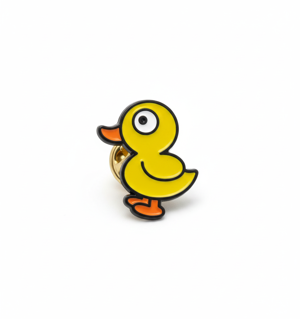 Stehende gelbe Ente Pin