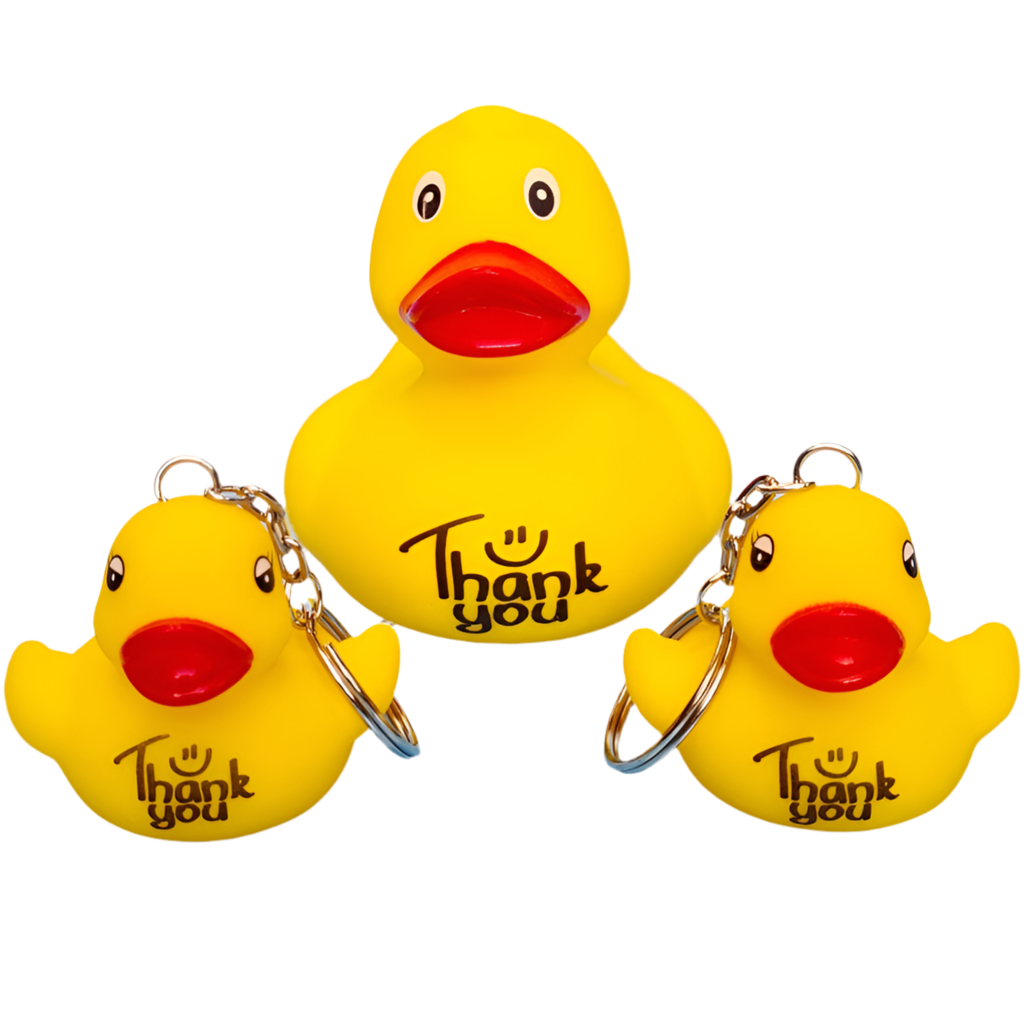 Gelbe Ente Dankeschön-Schlüsselanhänger