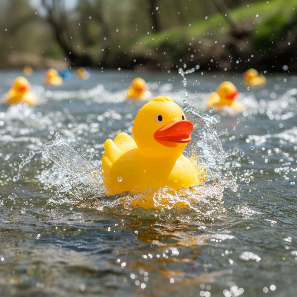Rennente mit Flügeln