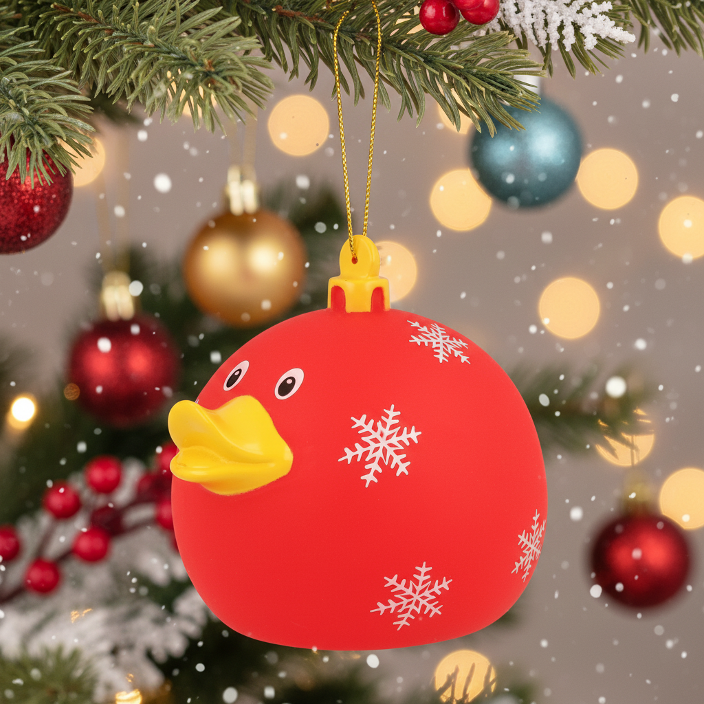 Rote Enten-Weihnachtskugel